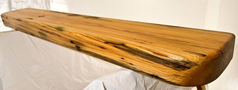 5"x13 1/2" x 85" Heart Pine Finished Mantel