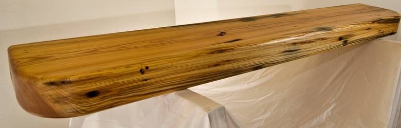 5"x13 1/2" x 85" Heart Pine Finished Mantel