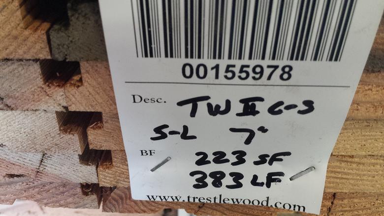 TWII Lumber Run into 7" Face Shiplap