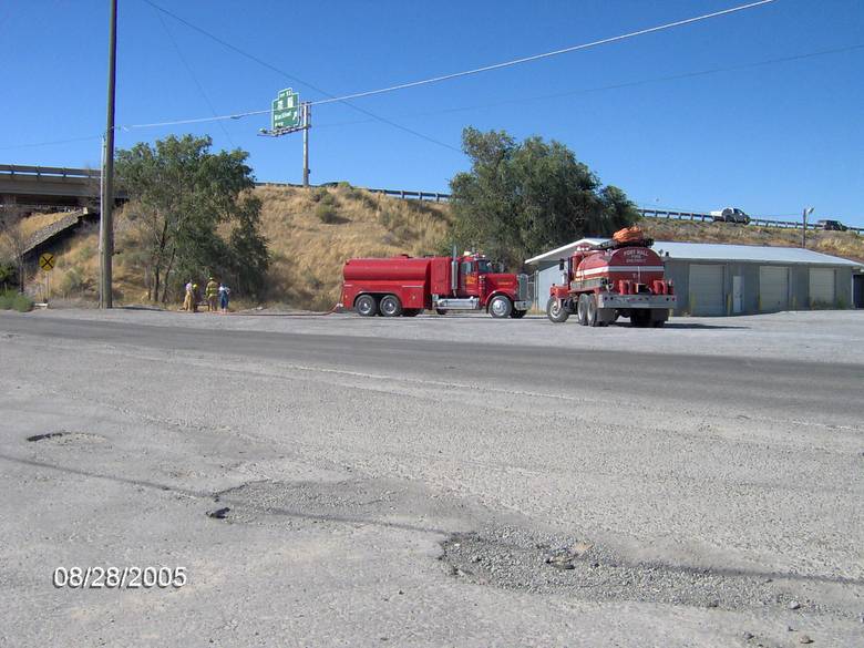 Refilling the Pump Trucks about a mile away