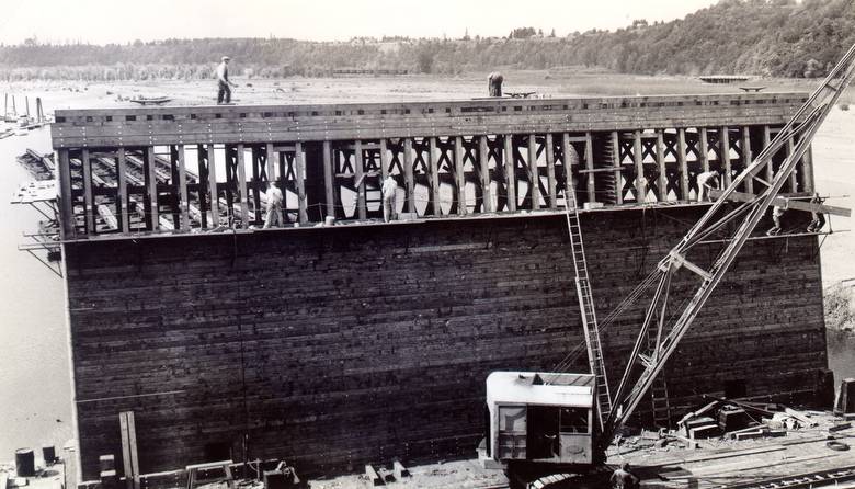 Historical drydock construction / Portland Douglas Fir Drydock #2