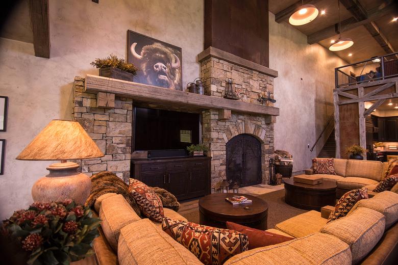 Antique Oak Skip-Planed Flooring, TWII Weathered Timbers, and TWII Mantel