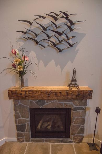 Antique Hand-Hewn Ash Mantel - with Smooth top