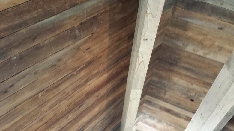 Mixed Barnwood Celing and NatureAged Barnwood Beam Wraps