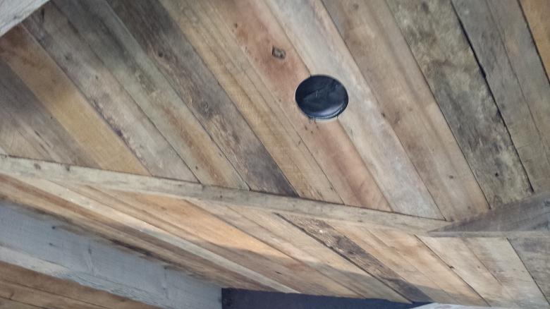 Mixed Barnwood Celing and NatureAged Barnwood Beam Wraps