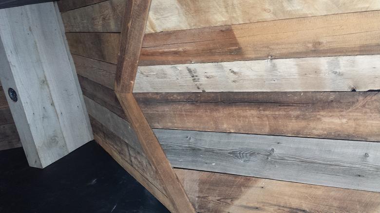 Mixed Barnwood Celing and NatureAged Barnwood Beam Wraps