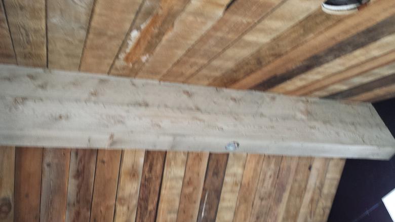 Mixed Barnwood Celing and NatureAged Barnwood Beam Wraps