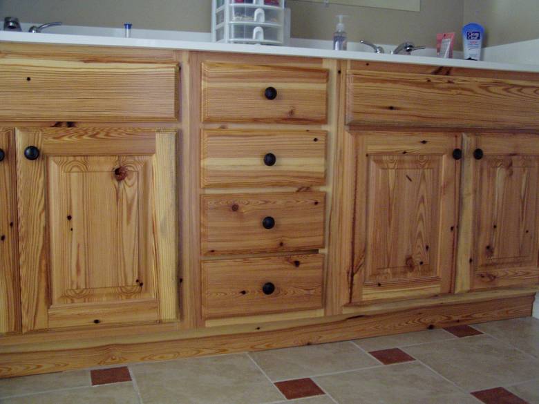 Heart pine cabinets