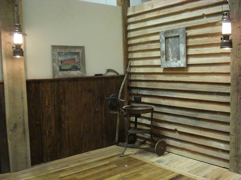 antique forge, mushroomwood and TWII wedge lap / siding walls at the Indianapolis Home & Garden show