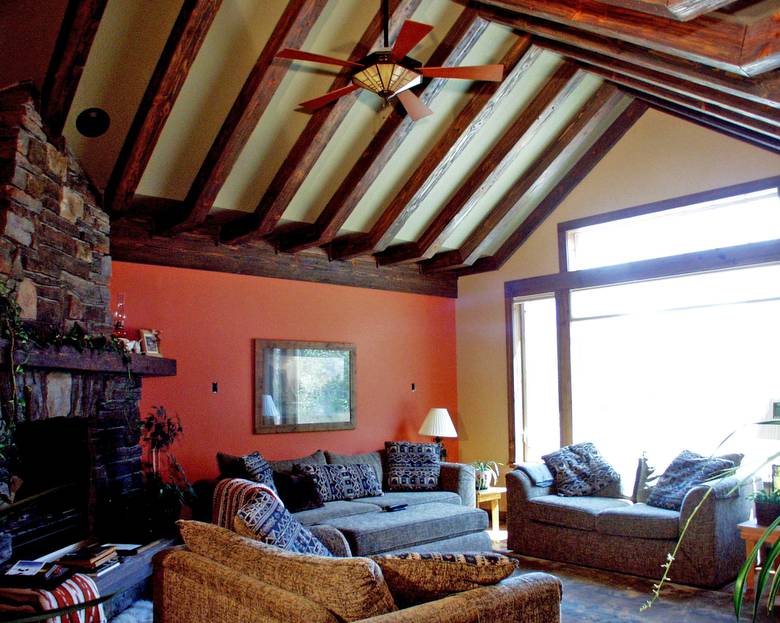 TWII Boxed Beams / This TWII Lumber has been distressed and stained by the builder