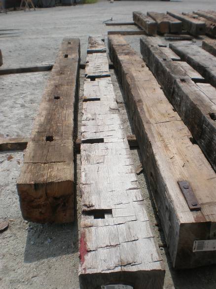 Hand Hewn Oak Timbers